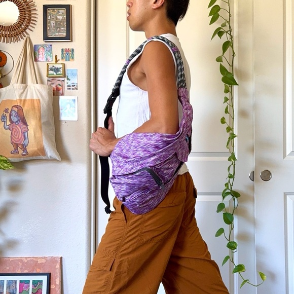 Purple & Gray KAVU Sling Bag with Adjustable Strap - Picture 5 of 6